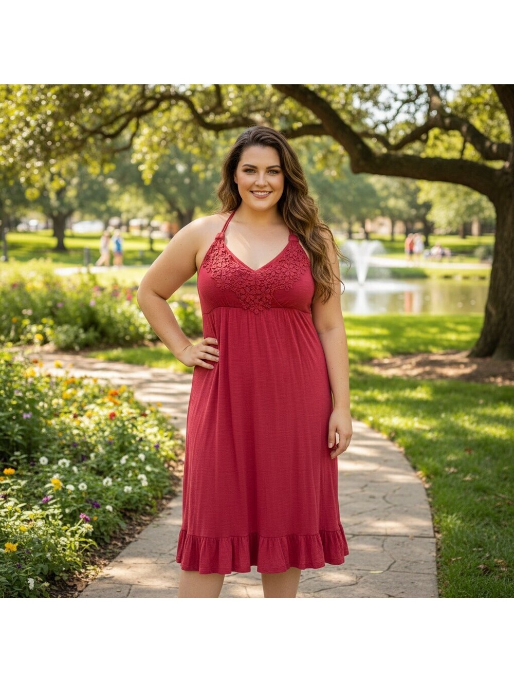 1758 - APT. 9 Women's Red Rayon Sleeveless Dress XL